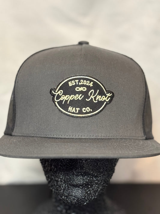 Charcoal/Black - Flat Bill Trucker Hat